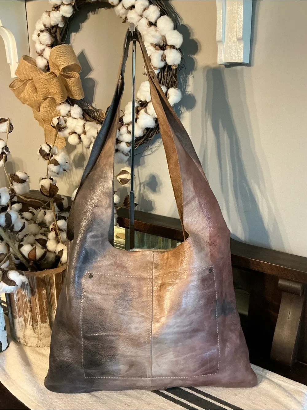 Bed Stu Leather Ariel Hobo Shoulder Bag Starry Night TD Tie Dyed Retail $249